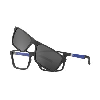 Óculos de Grau HB Switch 0531-0031-55 Quadrado e Acetato Clip On BLACK/MATTE BLUE POLARIZED GRAY