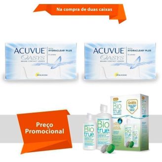 Combo Acuvue Oasys com Hydraclear Plus com BioTrue