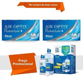Air Optix Plus Hydraglyde com Renu Fresh