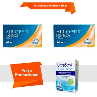 Air Optix Night & Day Aqua com UltraSept Sensitive