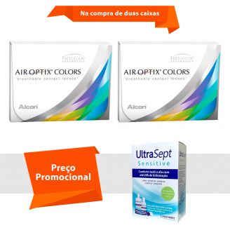 Air Optix Colors com Grau com Ultrasept Sensitive