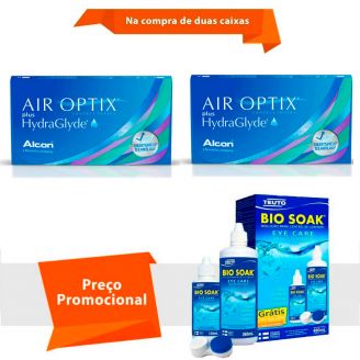 Air Optix Plus Hydraglyde com Bio Soak