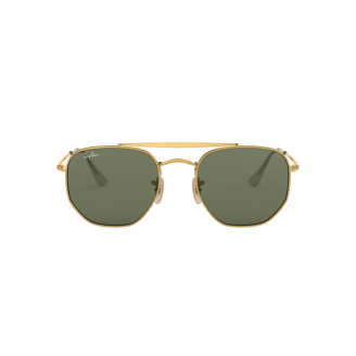 Óculos de Sol Ray-Ban Hexagonal Marshal RB 3648 001 Verde Total e armação Dourada 54