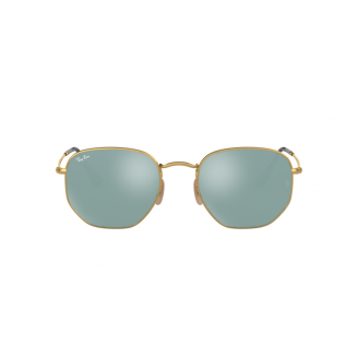 Óculos de Sol Ray-Ban Hexagonal RB 3548N 001/30 Verde Espelhada Prata e Dourado 51