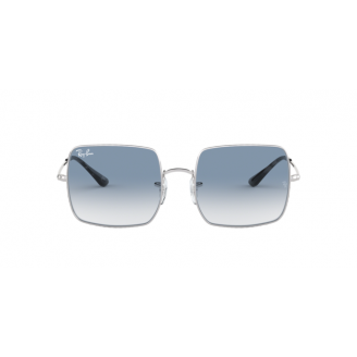 Óculos de Sol Ray-Ban Square RB 1971L 91493F Clear Gradient Blue  e Prateado 54