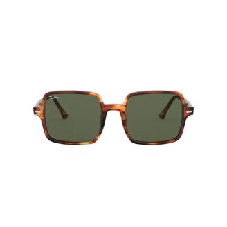 Óculos de Sol Ray-Ban Square RB 1973 954/31 Verde escuro e Havana 53