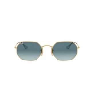 Óculos de Sol Ray-Ban Octagonal RB 3556N 91233M Blue Gradlent Grey + ar e Dourado 53
