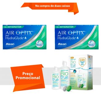 Air Optix Plus HydraGlyde para Astigmatismo com BioTrue