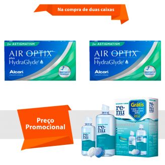Air Optix Plus HydraGlyde para Astigmatismo com Renu Sensitive