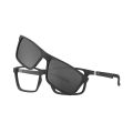 Óculos de Grau HB Switch 0531-0243-55 Quadrado e Acetato Clip On MATTE BLACK POLARIZED GRAY
