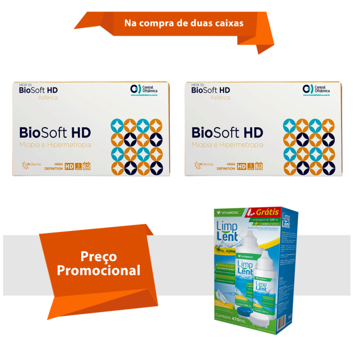 Combo BioSoft HD Asférica Com Limp Lent