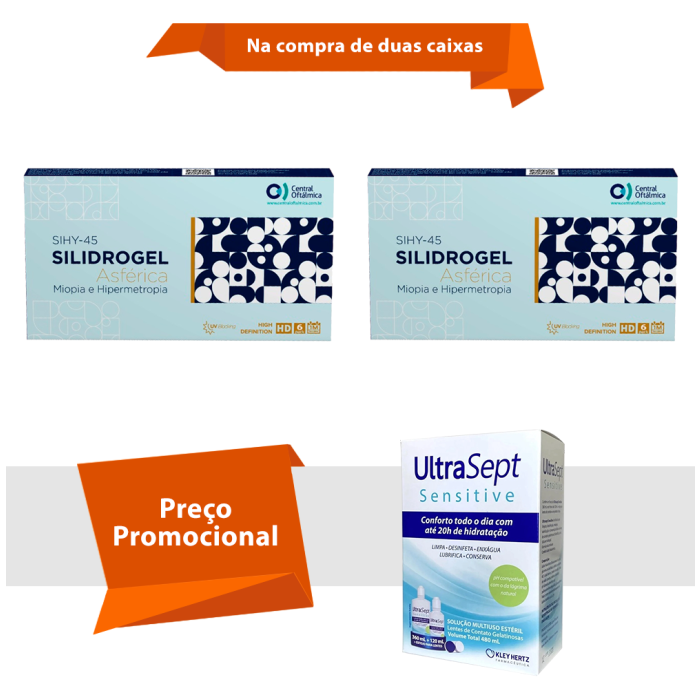 Combo Silidrogel Asférica Com Ultrasept Sensitive