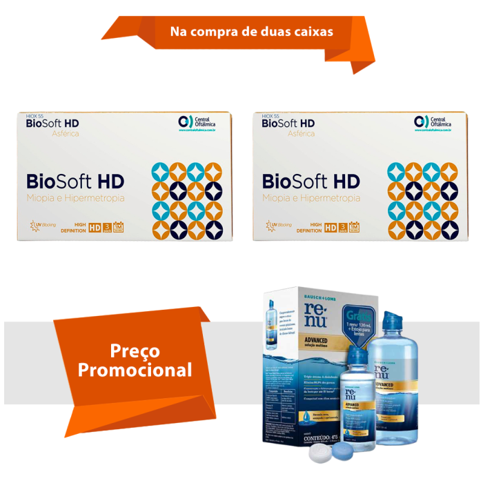 Combo BioSoft HD Asférica Com Renu Advanced