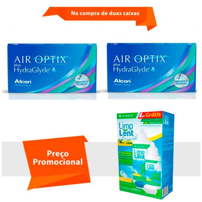 Combo Air Optix Plus Hydraglyde com Limp Lent