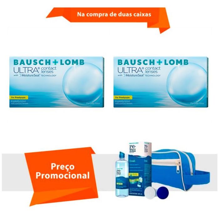 Combo Lente Ultra Multifocal para Presbiopia com Kit Renu Fresh