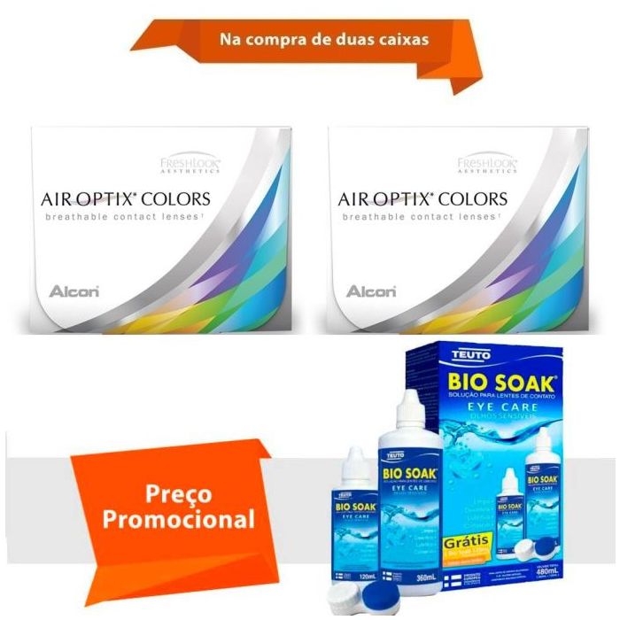 Combo Air Optix Colors com Grau com Bio Soak