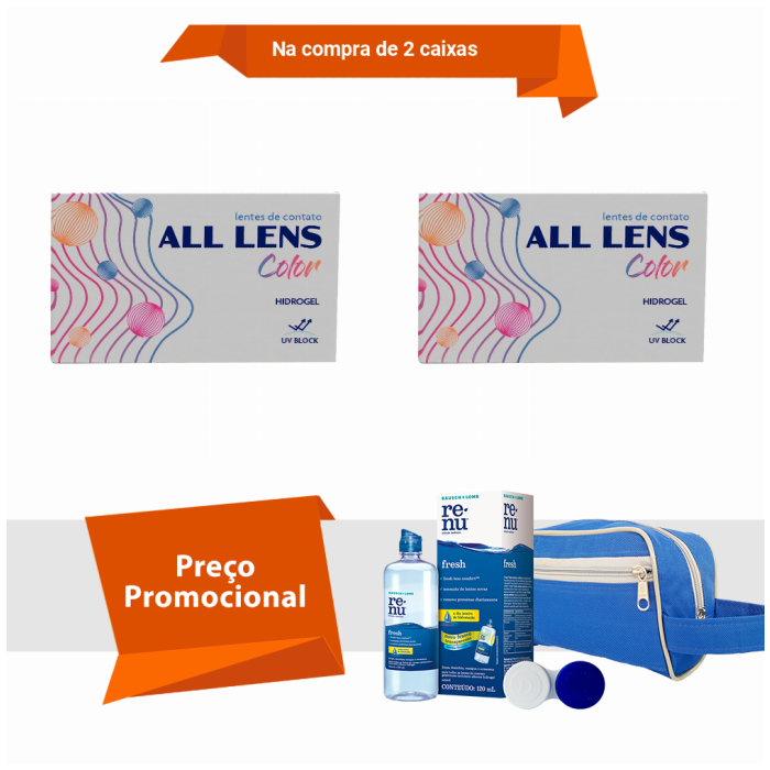 Combo All Lens Color - Mensal Com Kit Renu Fresh