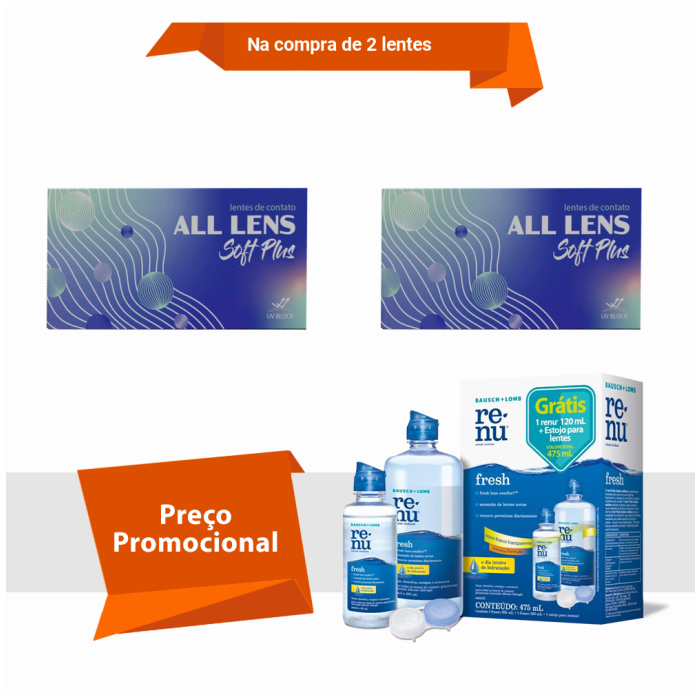 Combo All Lens Soft Plus - Anual Com Renu Fresh