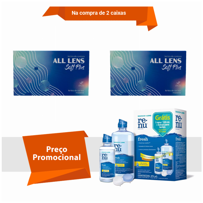 Combo All Lens Soft Plus - Mensal Com Renu Fresh