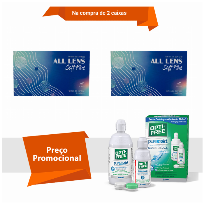 Combo All Lens Soft Plus - Mensal Com Opti Free