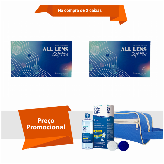 Combo All Lens Soft Plus - Mensal Com Kit Renu Fresh