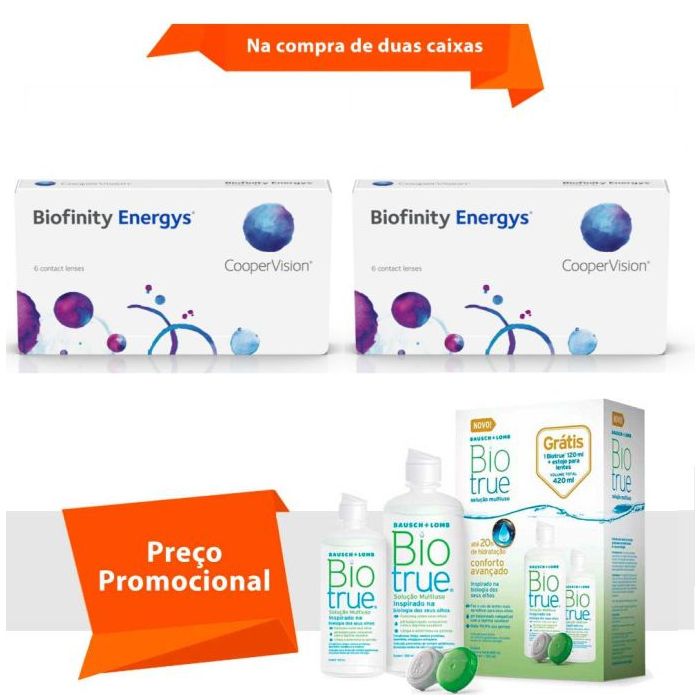Combo Biofinity Energys com Biotrue