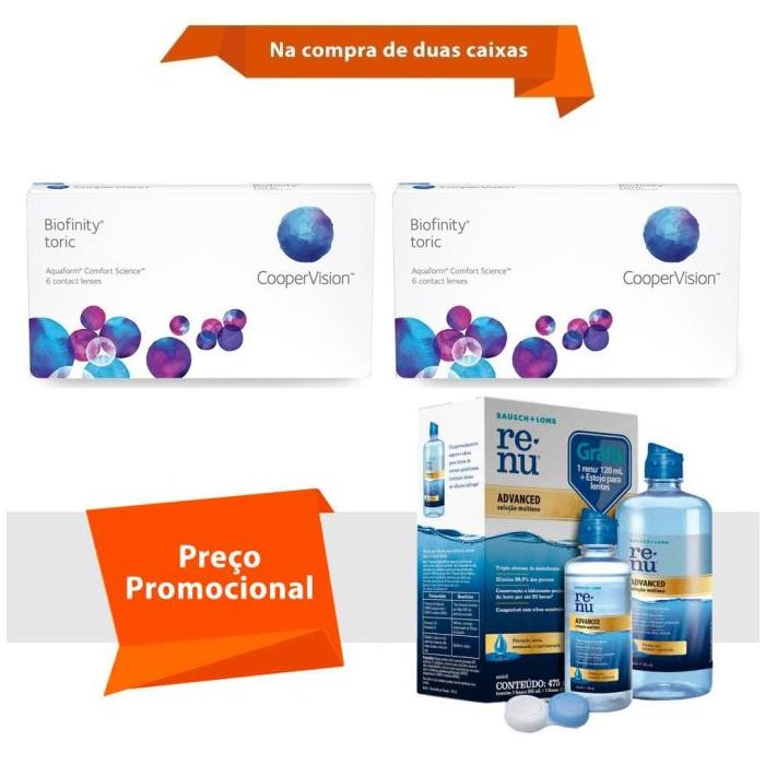 Combo Biofinity Toric com Renu Advanced