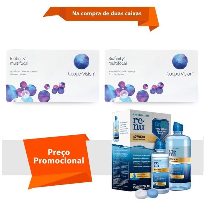 Combo Biofinity Multifocal com Renu Advanced