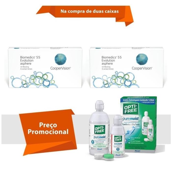 Combo Biomedics 55 Evolution com Opti Free