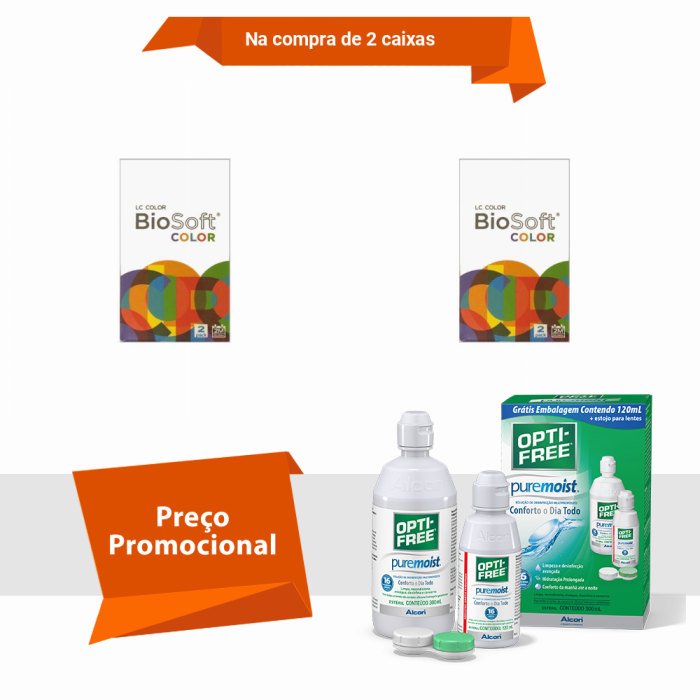 Combo BioSoft Color Com Grau com Opti Free