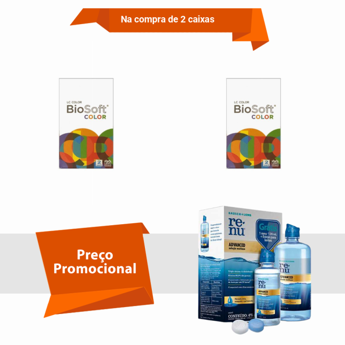 Combo BioSoft Color Sem Grau com Renu Advanced