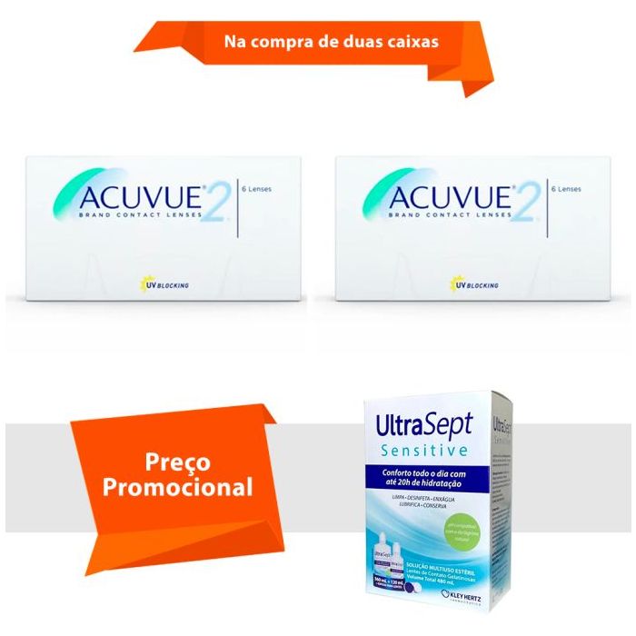 Combo Acuvue 2 com UltraSept Sensitive