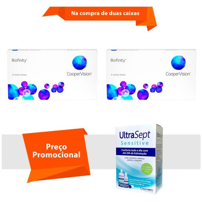 Combo Biofinity com UltraSept Sensitive