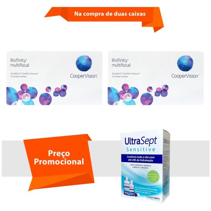 Combo Biofinity Multifocal com UltraSept Sensitive