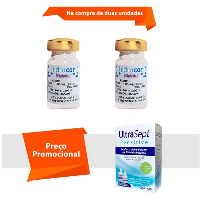 Combo Hidrocor Tórica para Astigmatismo Com UltraSept Sensitive