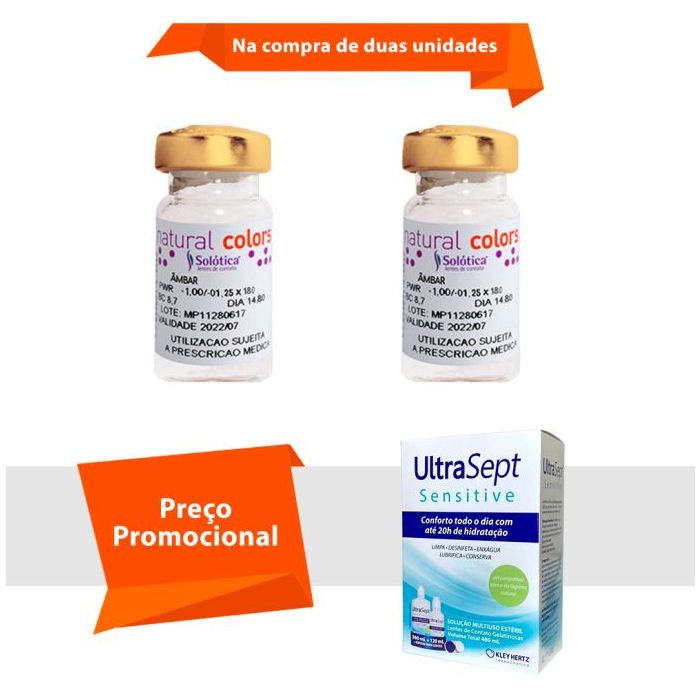 Combo Natural Colors Tórica para Astigmatismo Com UltraSept Sensitive