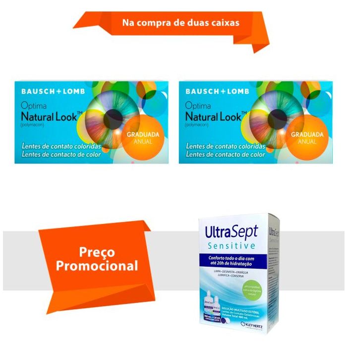 Combo Optima Natural Look Com Grau com UltraSept Sensitive