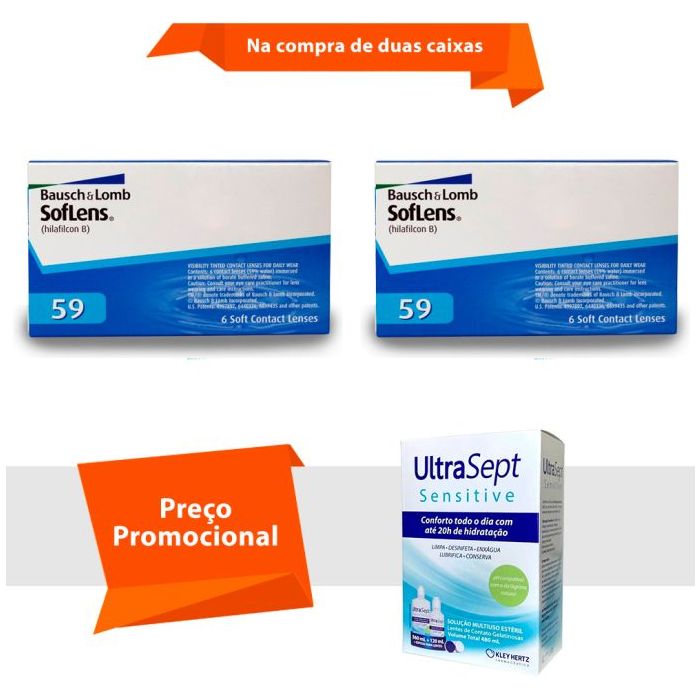 Combo Soflens 59 com UltraSept Sensitive