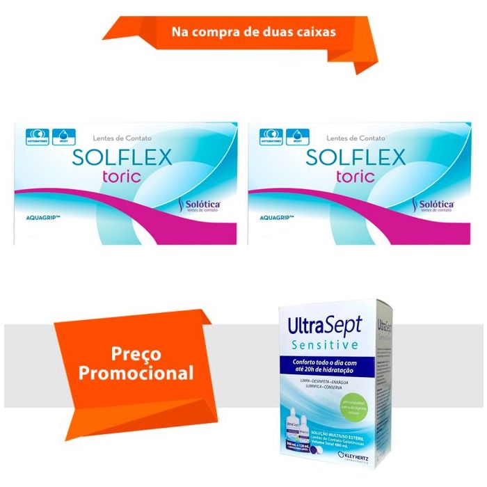 Combo Solflex Toric com UltraSept Sensitive