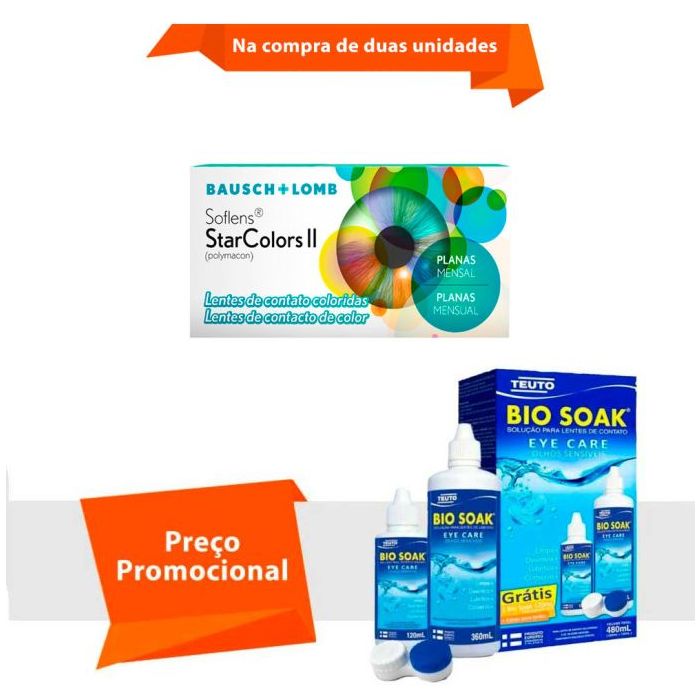 Combo Soflens Starcolors II Sem Grau com Bio Soak