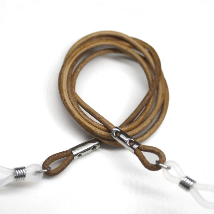 Cordão para óculos em couro neutro Vanin