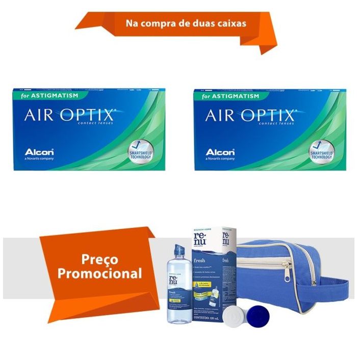 Combo Air Optix para Astigmatismo com Kit Renu Fresh