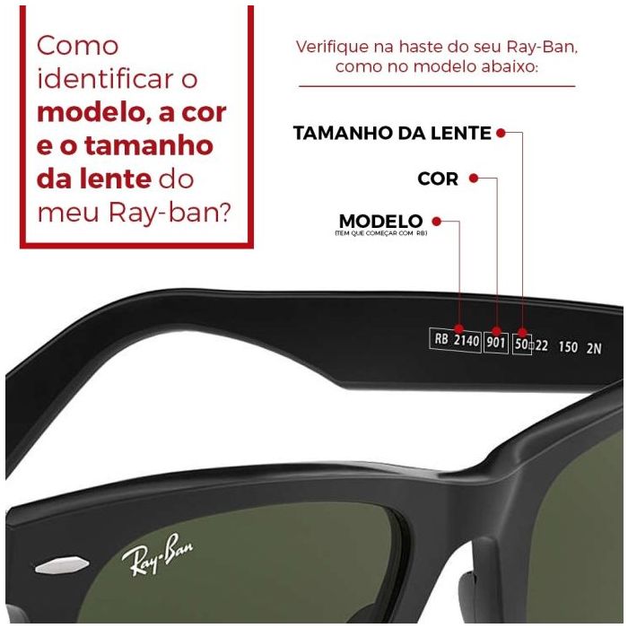 Reposição Hastes Ray-Ban Original