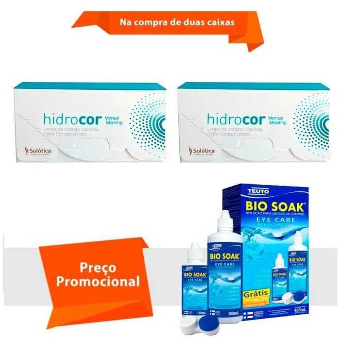 Combo Hidrocor Mensal Sem Grau com Bio Soak