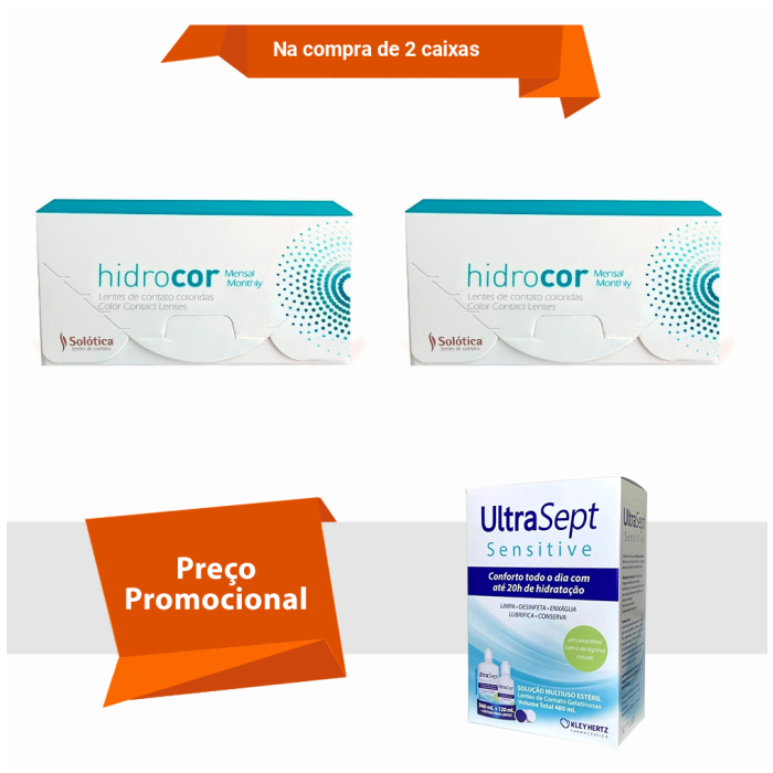 Combo Hidrocor Mensal Com Grau Com UltraSept Sensitive