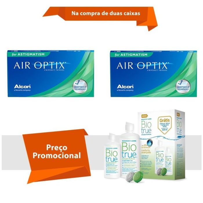 Combo Air Optix para Astigmatismo com BioTrue