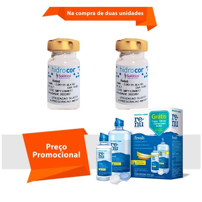 Combo Hidrocor Tórica para Astigmatismo Com Renu Fresh
