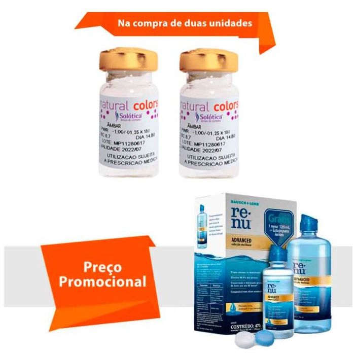 Combo Natural Colors Tórica para Astigmatismo Com Renu Advanced