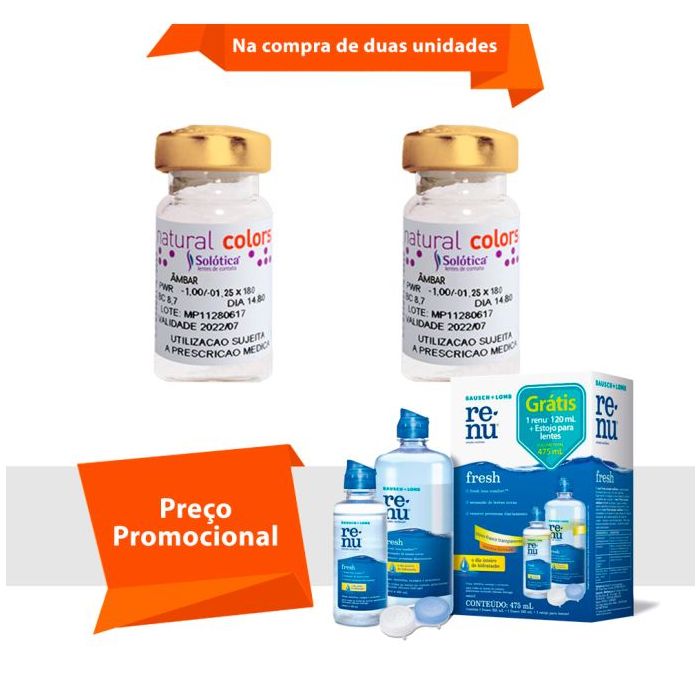 Combo Natural Colors Tórica para Astigmatismo Com Renu Fresh