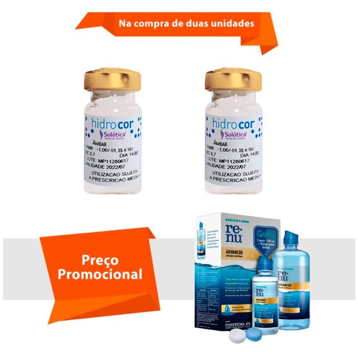 Combo Hidrocor Tórica para Astigmatismo Com Renu Advanced